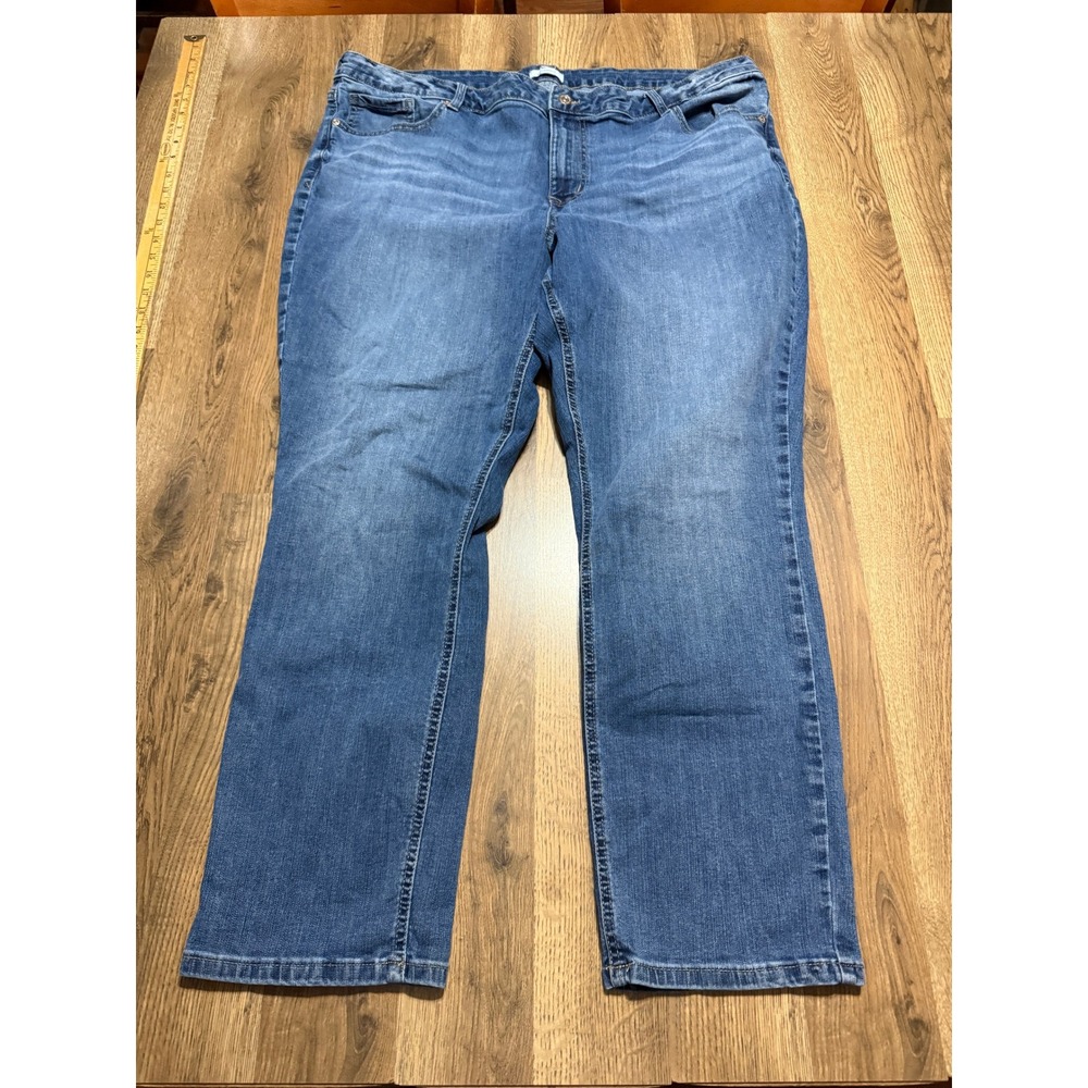 Maurices M Jeans Classic Womens Size 24W Blue Slim Straight Mid Rise Denim